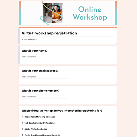 Online Workshop Registration
