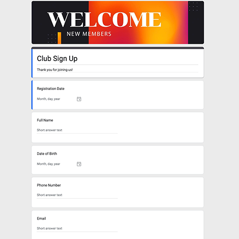 Club Sign Up