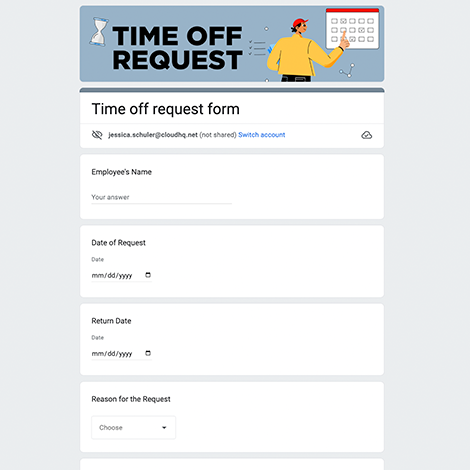 Time Off Request Form