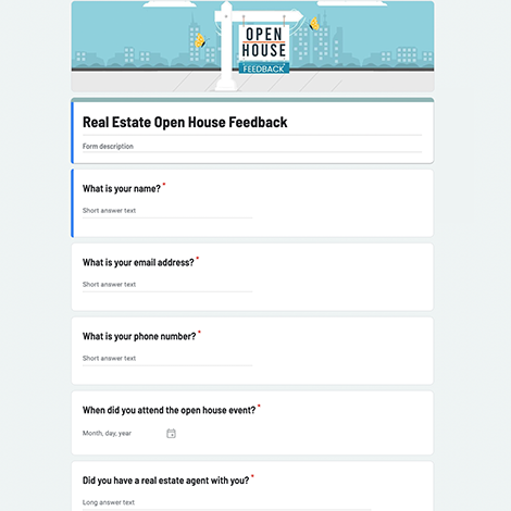 Real Estate Open House Feedback