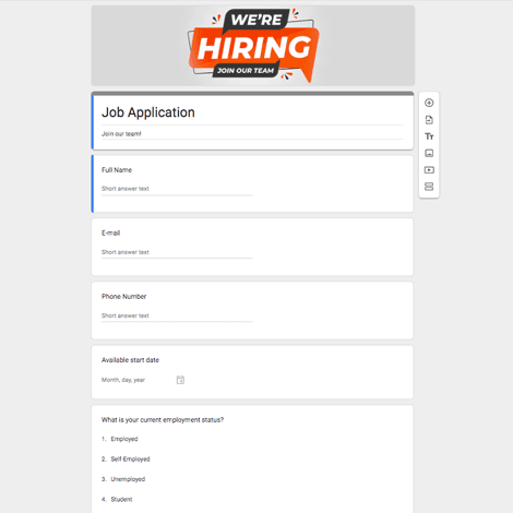 Job Application Form