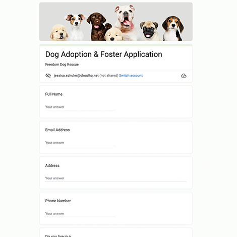 Dog Adoption and Foster Application