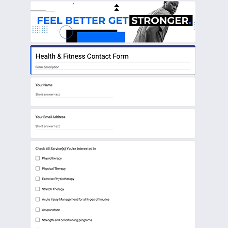 Health & Fitness Contact Form